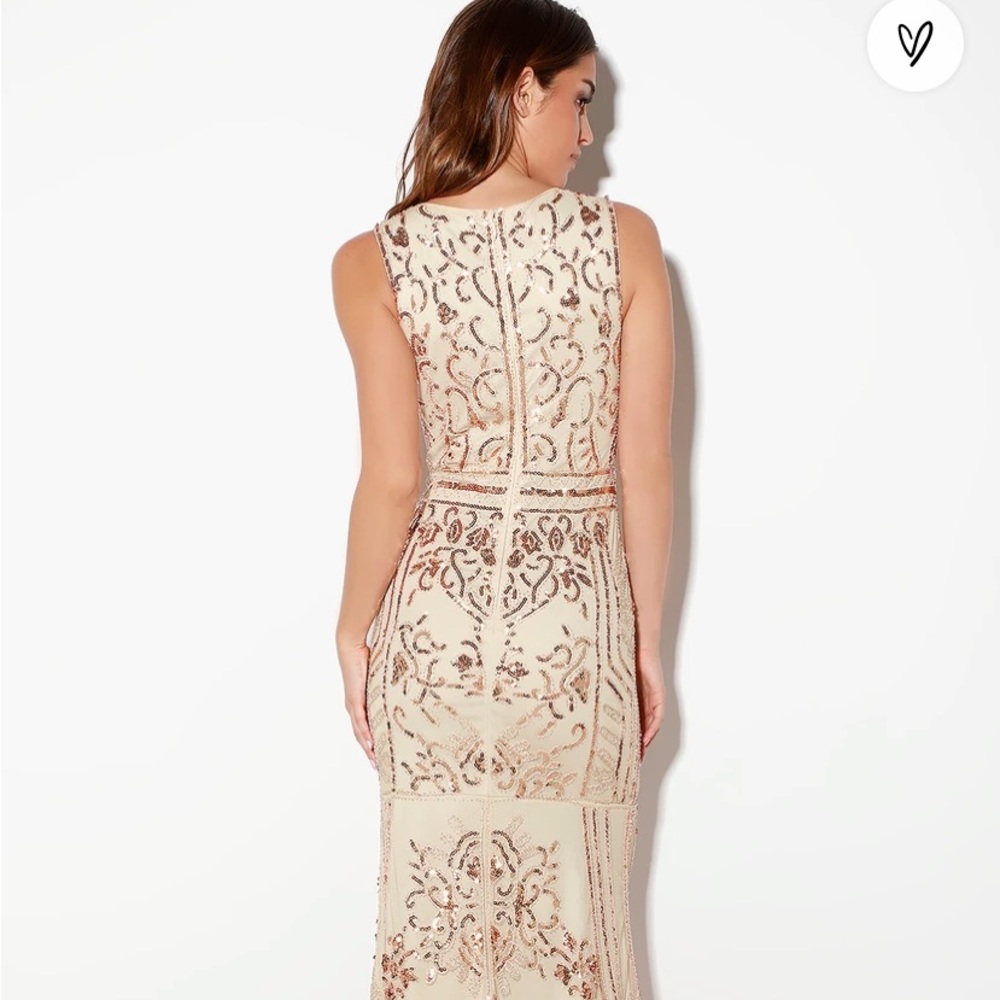 Lulu’s rose gold maxi dress XS - Picture 3 of 9